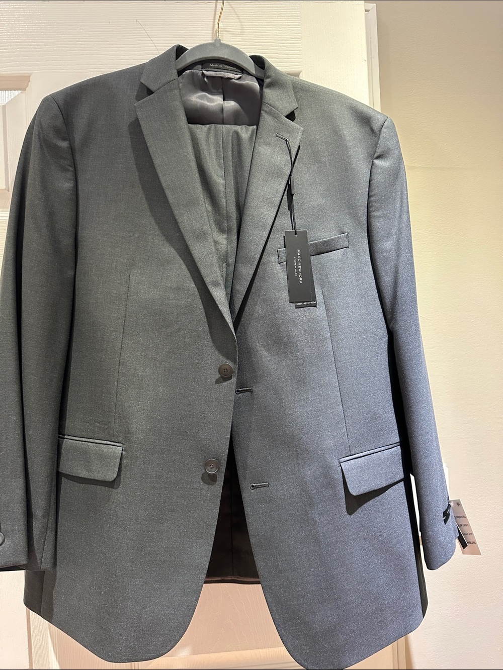 Men's Charcoal Gray Two-Button suit